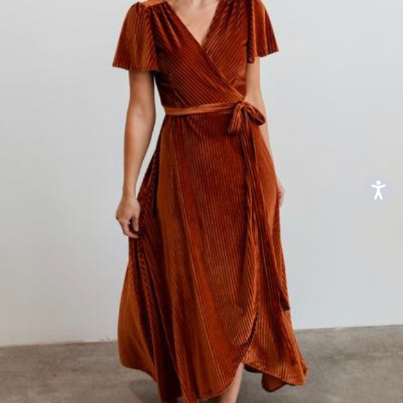 Baltic Born Dresses Baltic Born Andi Copper Ribbed Velvet Wrap